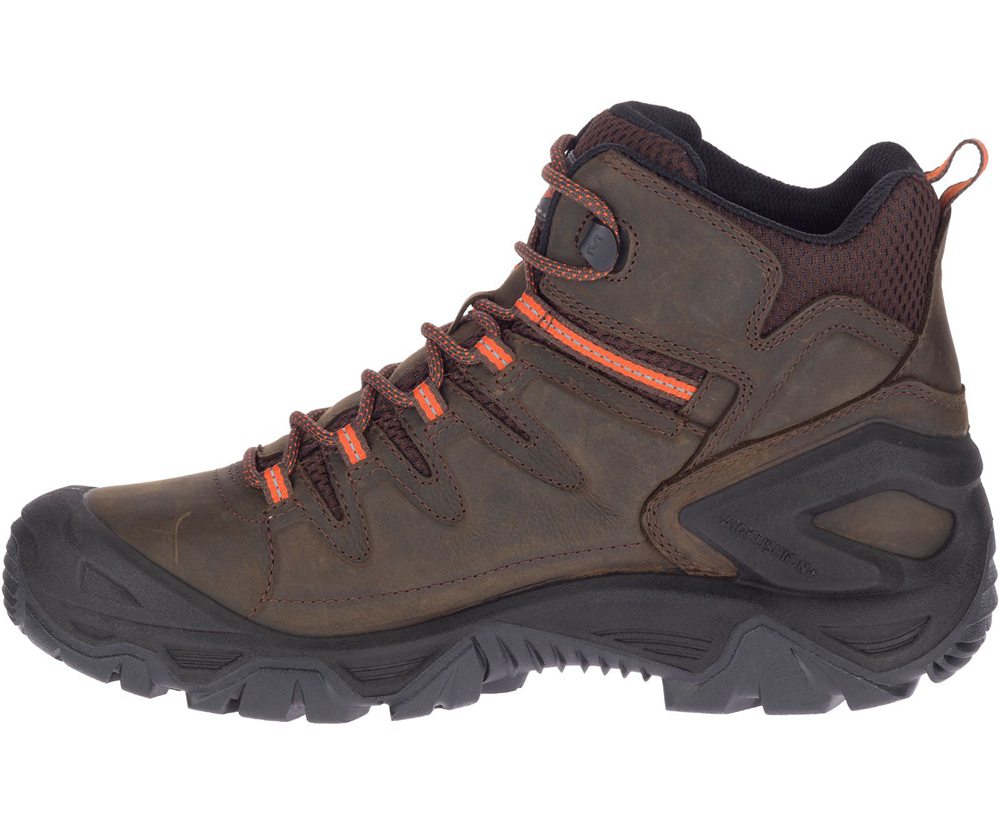 Merrell Vandrestøvler Herre - Strongfield Læder 6\" Waterproof Slip-Resistant - Brune - HMI958160